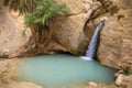 Waterfall in mountain oasis Chebika, Tunisia, Africa Royalty Free Stock Photo