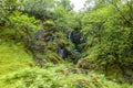 Waterfall on the mountain pass between Ardchattan and Barcaldine in Argyll Royalty Free Stock Photo