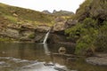 Waterfall and mountain pool