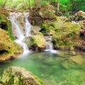 Waterfall. Mountain river. Royalty Free Stock Photo