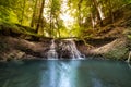 Waterfall at mountain river. cascade Royalty Free Stock Photo