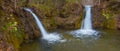 Waterfall on mountain river fall into pool Royalty Free Stock Photo