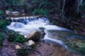 waterfall on a mountain river long exposure silk effect Royalty Free Stock Photo