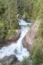 Waterfall on mountain river Roztoka. Waterfall known as Wodogrzmoty Mickiewicza