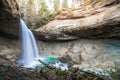 Waterfall at mountain river in spring Royalty Free Stock Photo