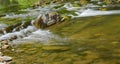 Waterfall on a Mountain Trout Stream Royalty Free Stock Photo