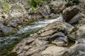 Waterfall on a Mountain Trout Stream Royalty Free Stock Photo