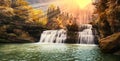 Waterfall in mountains at Chongqing Royalty Free Stock Photo