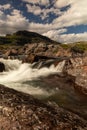 The waterfall in the national park Stora SjÃÂ¶fallet in Sweden. This is made near the Storasjofallet Mountain lodge. Made in the