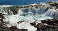 Waterfall in natural pool, coast of Gran canaria, Canary islands Royalty Free Stock Photo