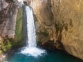 Waterfall and natural pool at Sapadere Canyon, Alanya, Antalya, Turkey