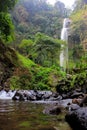 Waterfall nature curug cimahi bandung, indonesia - destination travel indonesia Royalty Free Stock Photo