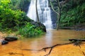 Waterfall on nature public landmark select focus, Waterfall landscrape. Royalty Free Stock Photo