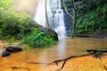 Waterfall on nature public landmark select focus, Waterfall landscrape. Royalty Free Stock Photo