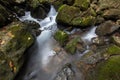 Waterfall in nature on rainy season in tropics. Royalty Free Stock Photo