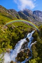 Waterfall near Briksdal glacier - Norway Royalty Free Stock Photo