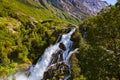 Waterfall near Briksdal glacier - Norway Royalty Free Stock Photo