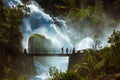Waterfall near Briksdal glacier - Norway Royalty Free Stock Photo