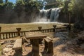 Waterfall near Castle in Paronella Park in Queensland, Australia Royalty Free Stock Photo