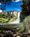 Waterfall near the Cotopaxi volcano in the andes Royalty Free Stock Photo