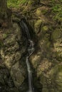Waterfall near Moravany village in spring day Royalty Free Stock Photo