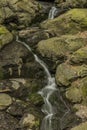 Waterfall near Moravany village in spring day Royalty Free Stock Photo