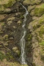 Waterfall near Moravany village in spring day Royalty Free Stock Photo