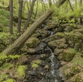 Waterfall near Moravany village in spring day Royalty Free Stock Photo