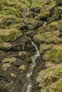 Waterfall near Moravany village in spring day Royalty Free Stock Photo