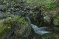 Waterfall near Moravany village in spring evening Royalty Free Stock Photo