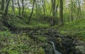 Waterfall near Moravany village in spring evening Royalty Free Stock Photo