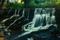 Waterfall near the river beach of Mamoa Royalty Free Stock Photo