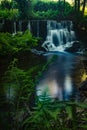 Waterfall near the river beach of Mamoa Royalty Free Stock Photo