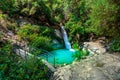 Waterfall in the Neda. The Neda is a river in the western Peloponnese in Greece. Royalty Free Stock Photo