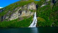 Beautiful Waterfall in Norway Royalty Free Stock Photo