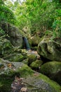 Waterfall in Nosy Mangabe, Madagascar wilderness Royalty Free Stock Photo