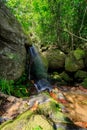 Waterfall in Nosy Mangabe, Madagascar wilderness Royalty Free Stock Photo