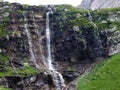 Waterfall Oberer Jetzbachfall in the alpine valley of Im Loch