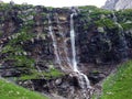 Waterfall Oberer Jetzbachfall in the alpine valley of Im Loch