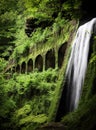 Waterfall from an old aquaduct Royalty Free Stock Photo