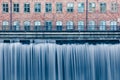 Waterfall in the old industrial area in Norrkoping, Sweden Royalty Free Stock Photo