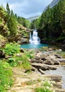Waterfall in Ordesa and Monte Perdido National Park. Pyrenees mountain.Spain. Royalty Free Stock Photo