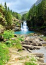 Waterfall in Ordesa and Monte Perdido National Park. Pyrenees mountain.Spain.