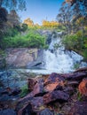 Waterfall over rockface in Healsville