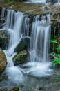 Waterfall over rocks long exposure Royalty Free Stock Photo