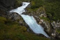 Waterfall Ovstefossen on scenic route Gamle Strynefjellsvegen