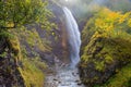 Waterfall at Oytal valley, Stuibenfall, allgau alps landscape in autumn