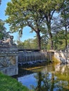 waterfall in the palace garden of Laxenburg Royalty Free Stock Photo