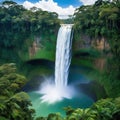 Waterfall Paradise at The Edge of The Amazon Jungle Forest Royalty Free Stock Photo