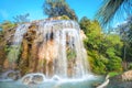 Waterfall in Parc de la Colline du Chateau. Nice, Cote d`Azur, France Royalty Free Stock Photo